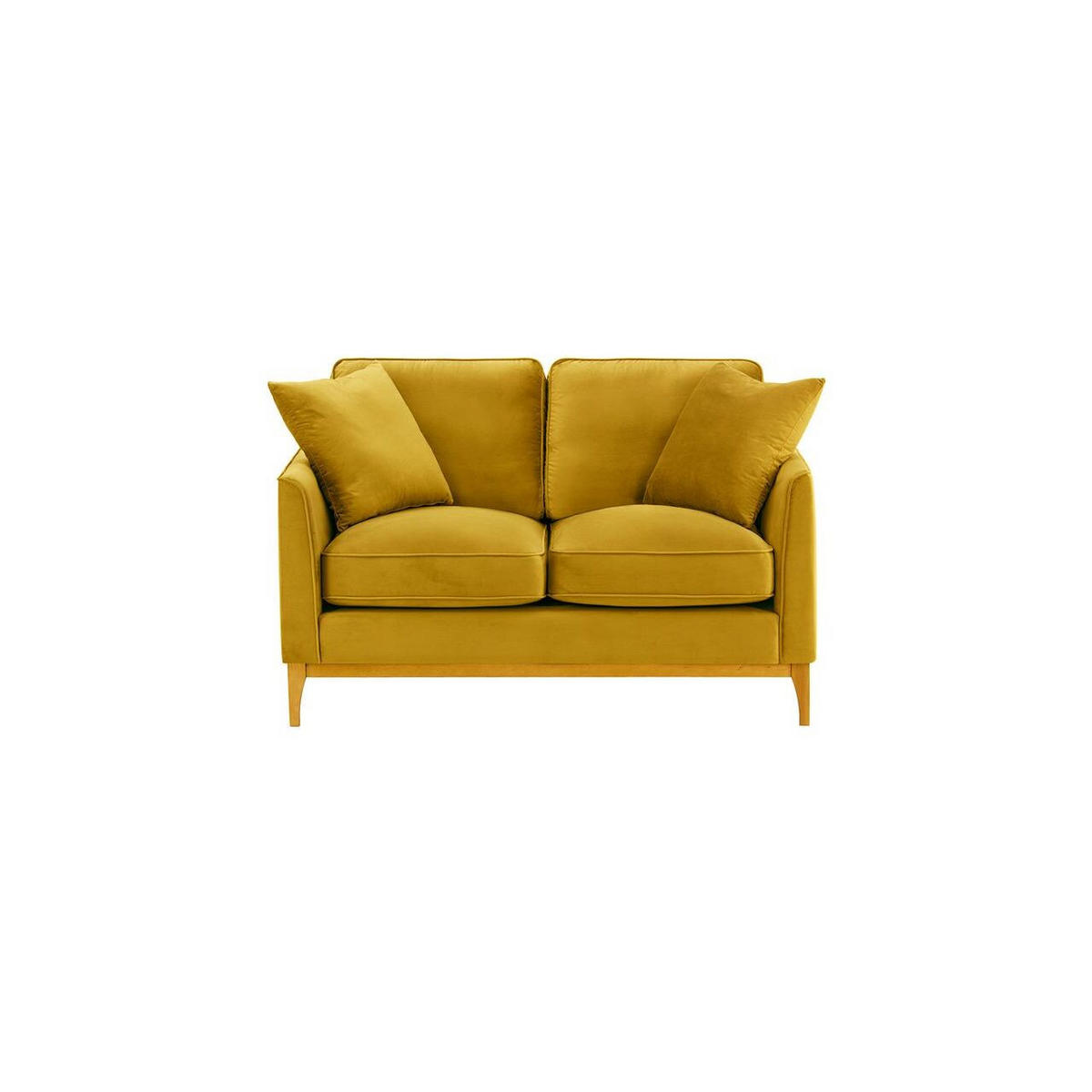 ZWEISITZER-SOFA Linara-Velluto 8 - Gelb, Holz/Textil (141/91/95cm)