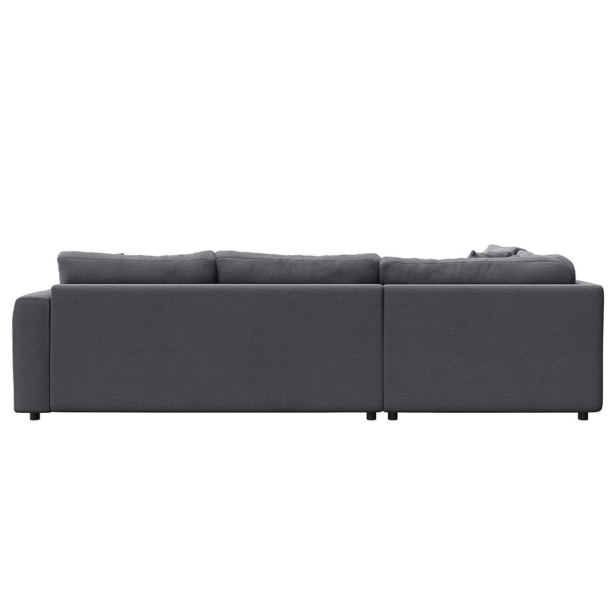 ECKSOFA mit Ottomane - Schwarz/Grau, Holz/Kunststoff (267/254cm) - home24