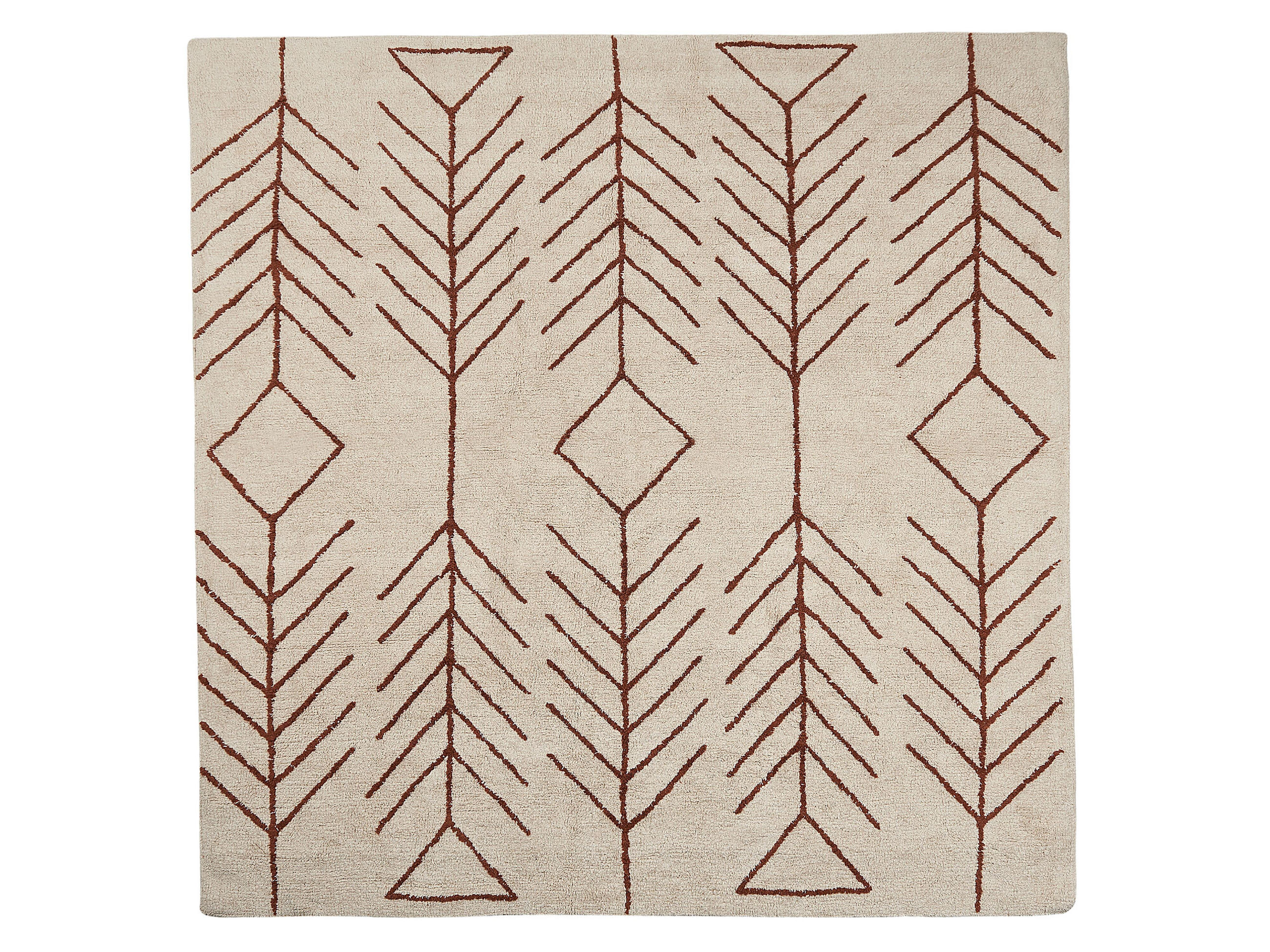 KURZFLOR-TEPPICH Akoren 200/200 cm - Beige, Textil (200/200cm) - Beliani