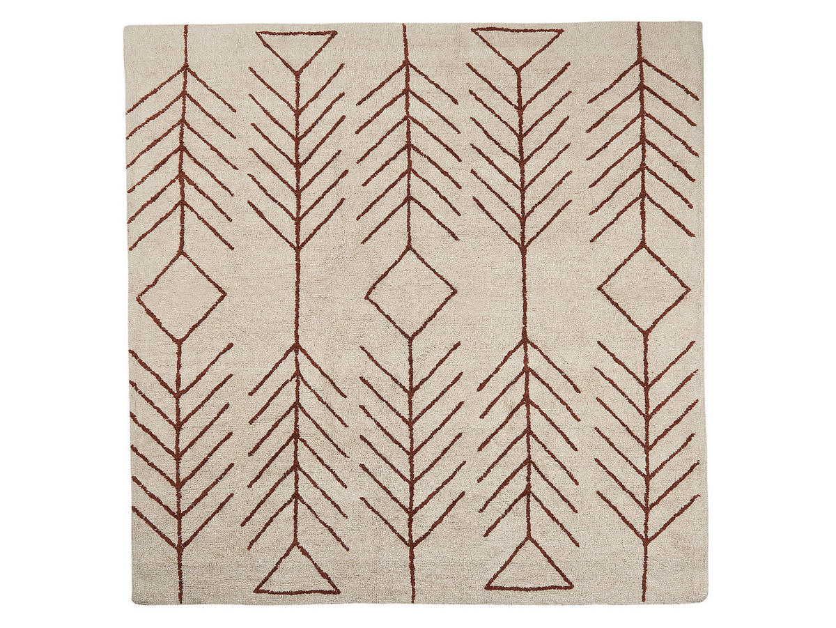 KURZFLOR-TEPPICH Akoren 200/200 cm - Beige, Textil (200/200cm) - Beliani