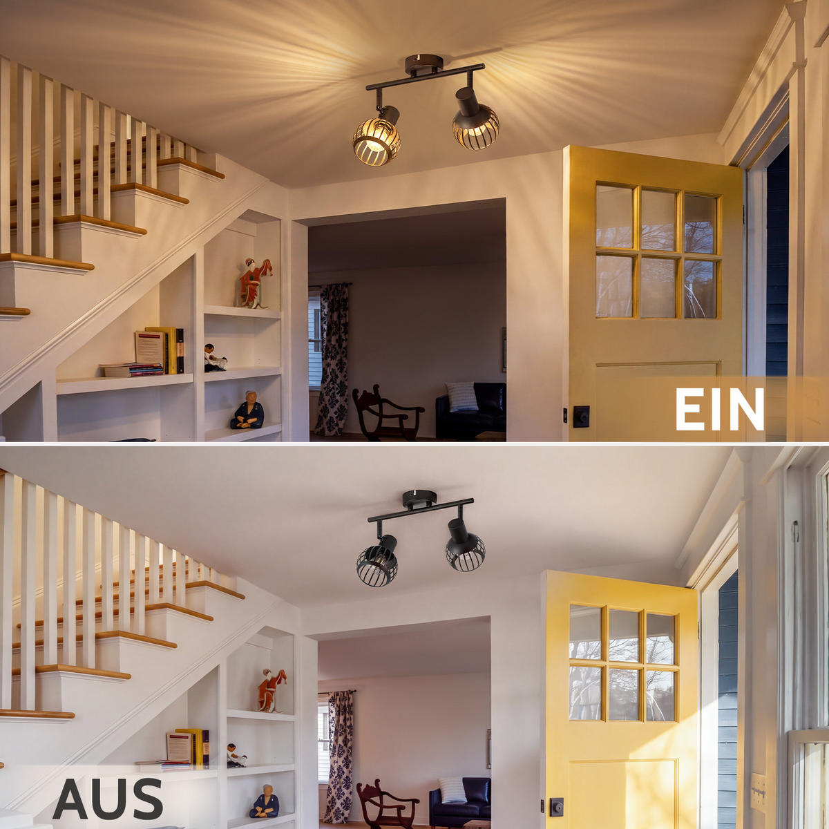 DECKENSTRAHLER Quorsis 28/14.2/17 cm - Schwarz, Metall (28/14.2/17cm) - ZMH