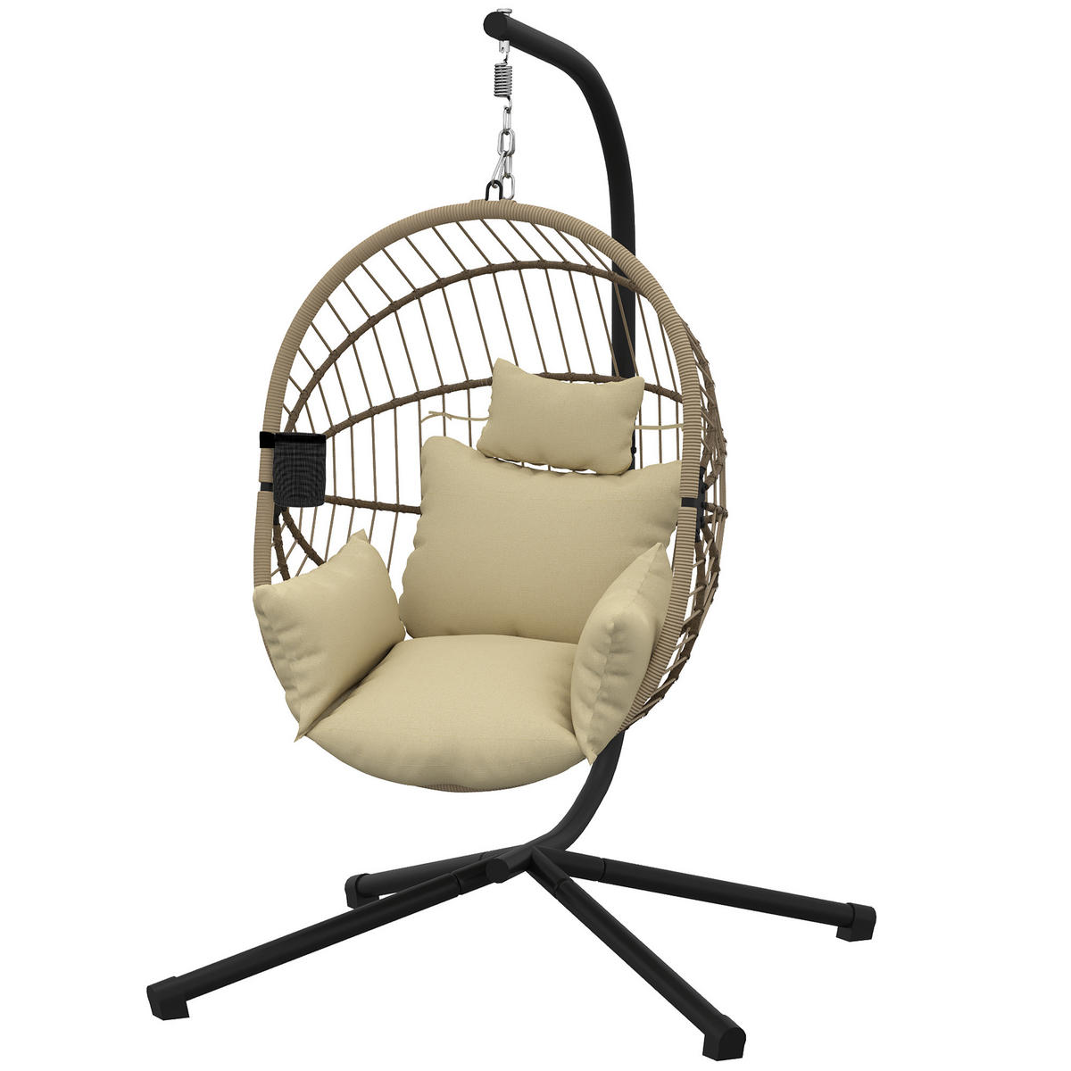 HÄNGESESSEL DE-15325 Kaki - Mokka, Metall (106/188/115cm) - ComfortXL