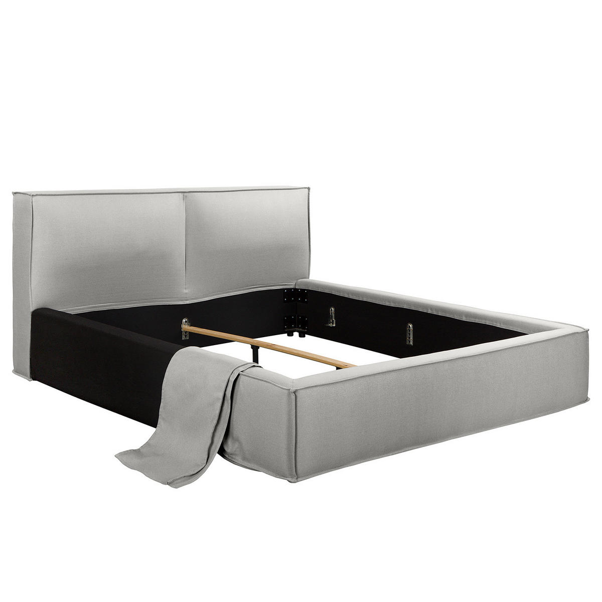 WECHSELBEZUG für Polsterbett - Grau, Textil (180/200cm) - home24