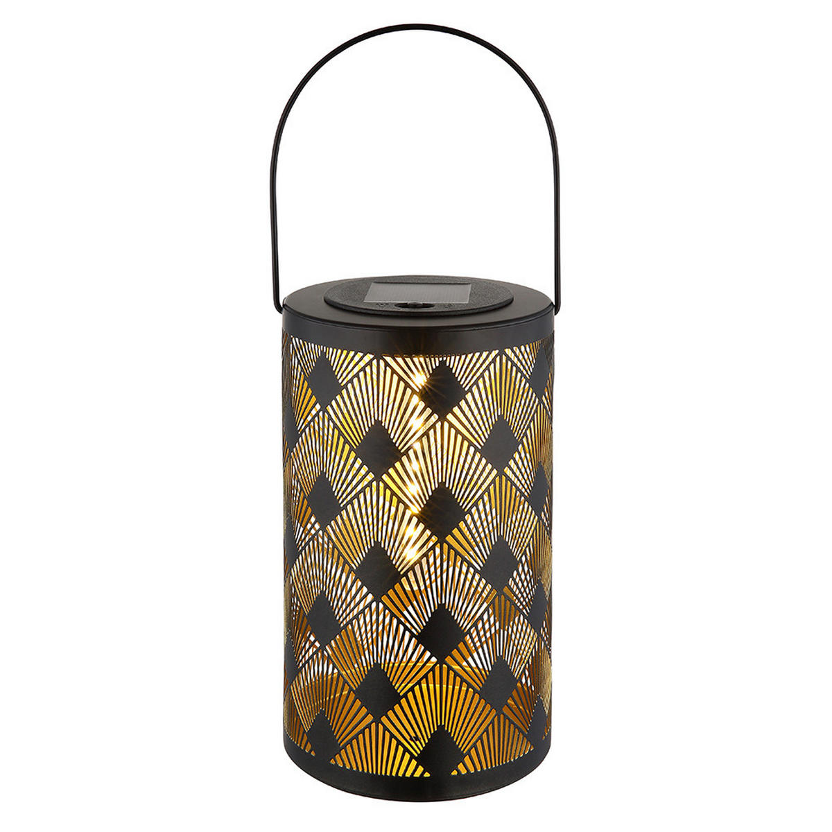 LED AUSSENLEUCHTE Metall Gold Schwarz - Goldfarben, Kunststoff (12/12/32.5cm) - Globo Lighting