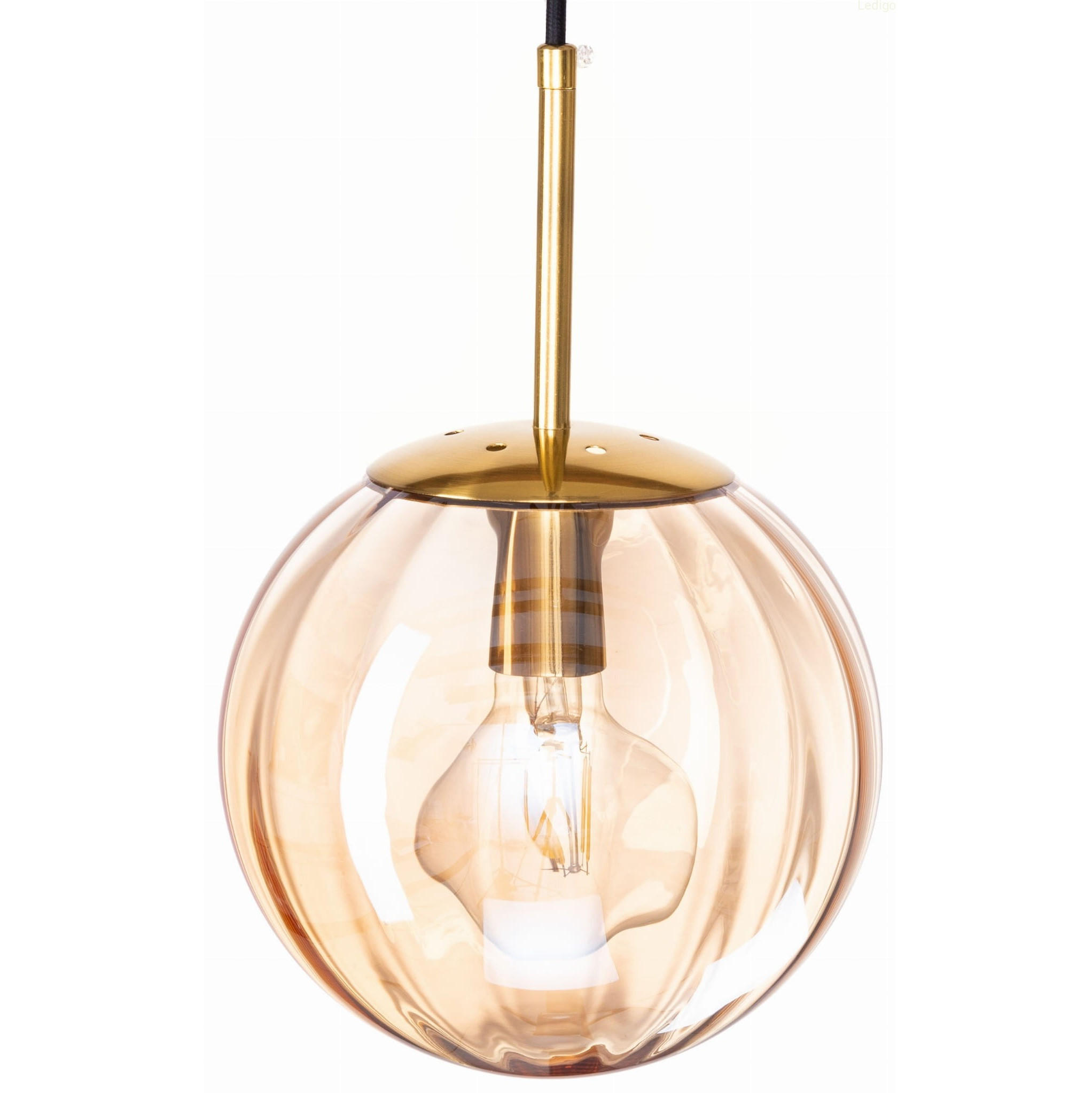 PENDELLEUCHTE Rome - Goldfarben/Bernsteinfarben, Glas/Metall (20/20/110cm) - kiki design