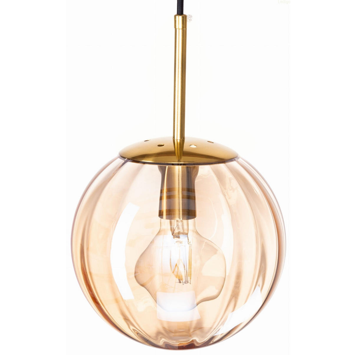 PENDELLEUCHTE Rome - Goldfarben/Bernsteinfarben, Glas/Metall (20/20/110cm) - kiki design