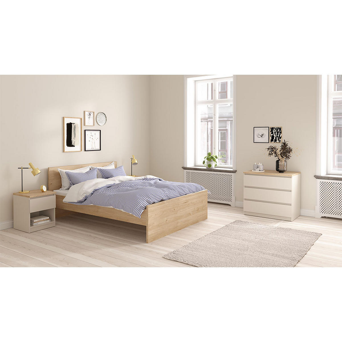 NACHTTISCH, Naia, Eiche, Holzwerkstoff, 41 x 40 x 50 cm - Eichefarben, Holzwerkstoff (41/50/40cm) - ebuy24