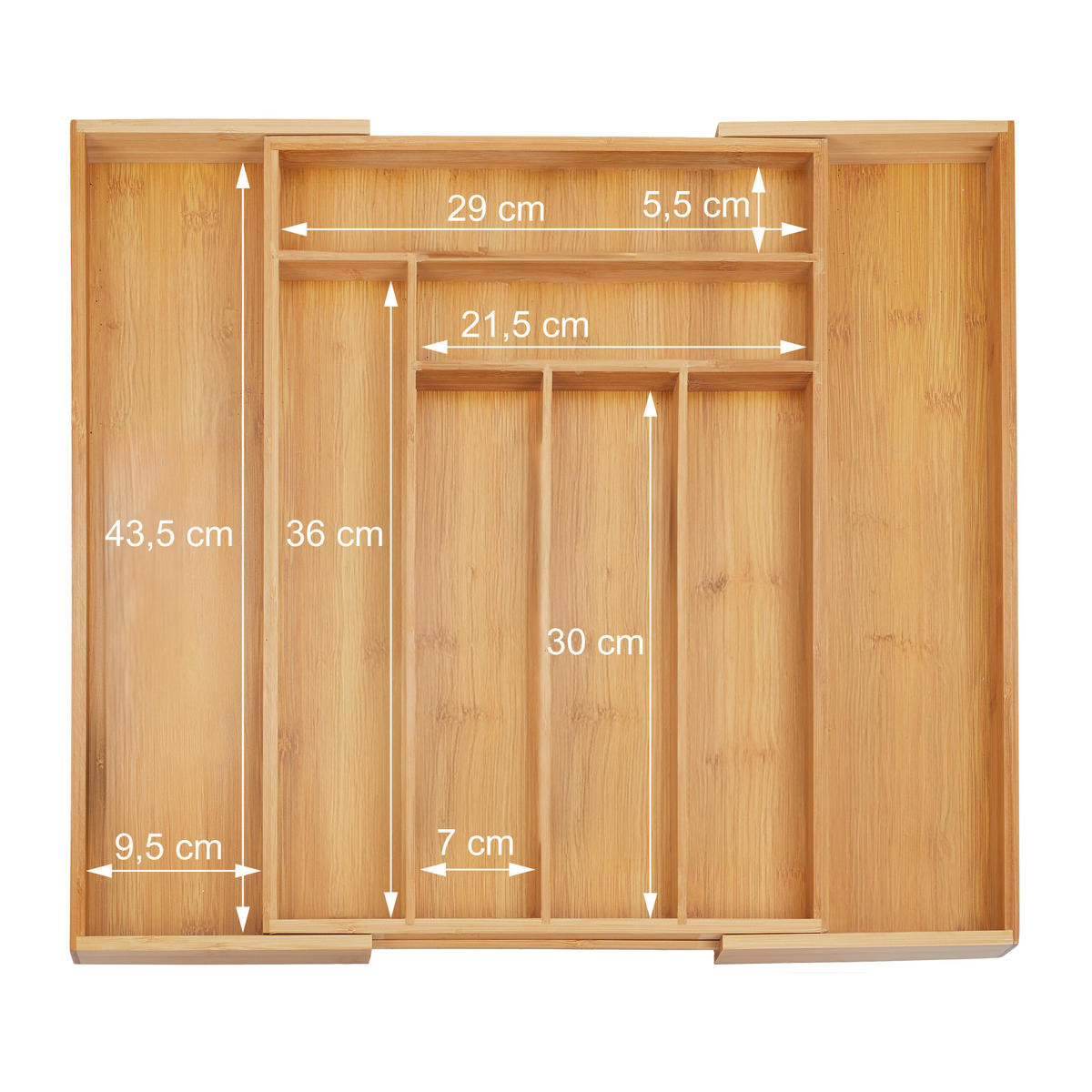 BESTECKKASTEN - Hellbraun, Holz/Holzwerkstoff (32.5/5/45.5cm) - Relaxdays