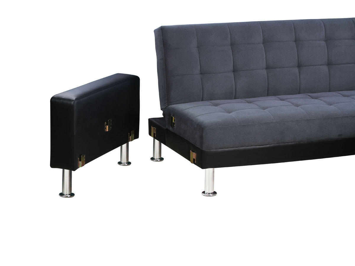 ECKSCHLAFSOFA Theo Schwarz/Grau - Grau, Textil (260/144cm) - Habitat Garten