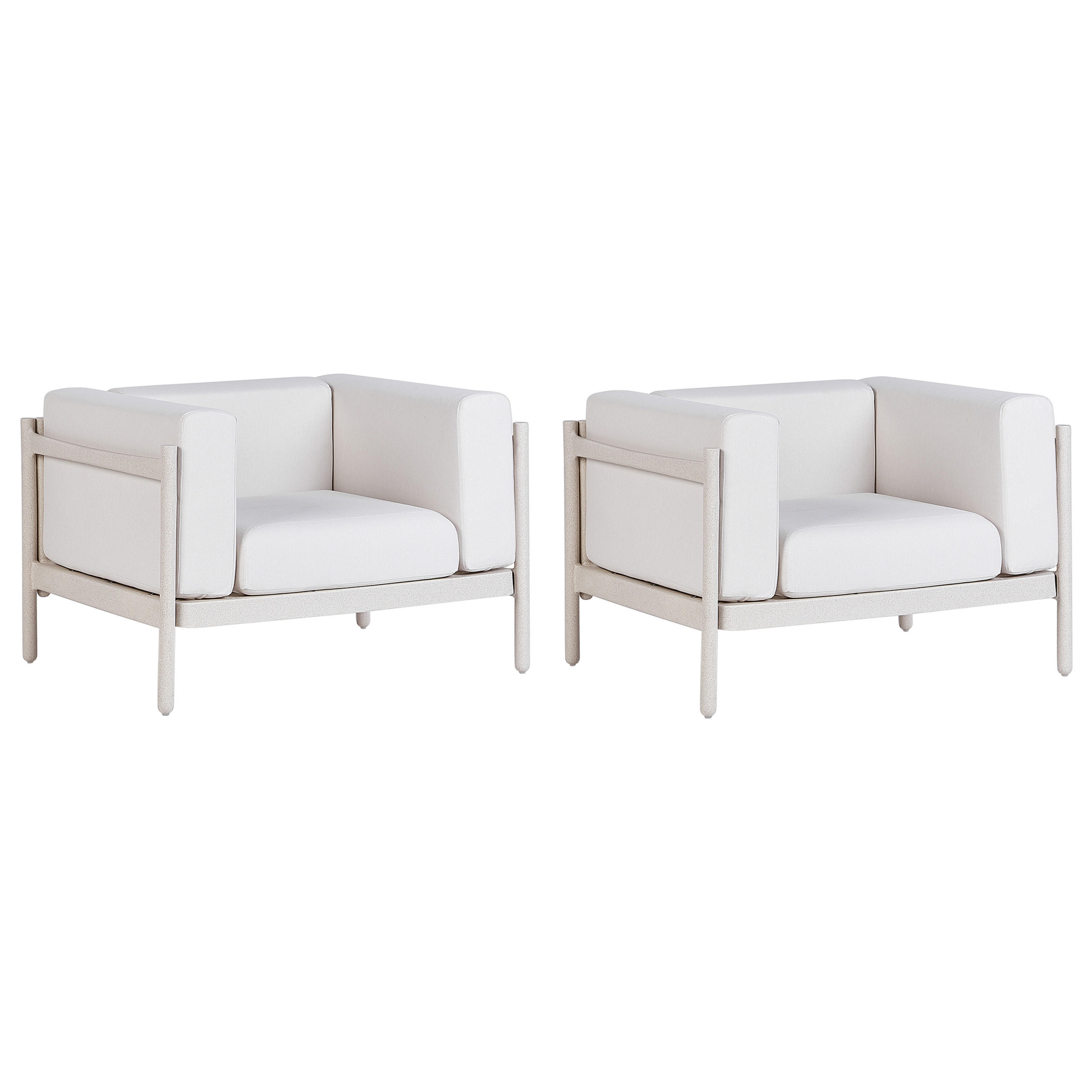 GARTENSESSEL 2er Set Beige Ferretti - Beige, Kunststoff (98/68/73cm) - Beliani
