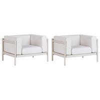GARTENSESSEL 2er Set Beige Ferretti - Beige, Kunststoff (98/68/73cm) - Beliani