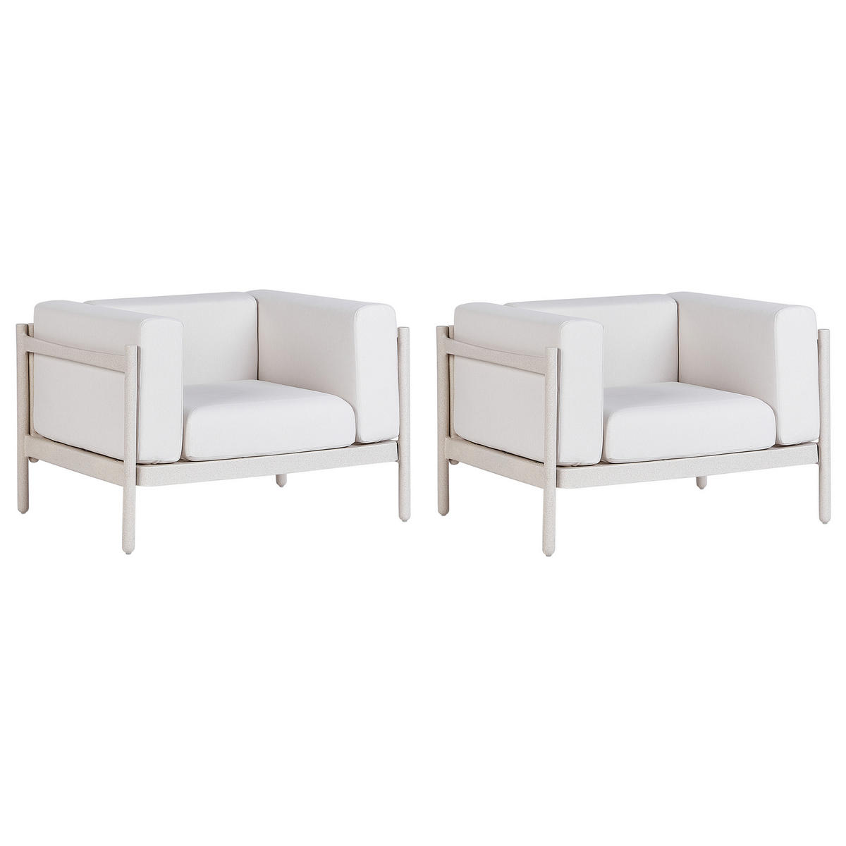 GARTENSESSEL 2er Set Beige Ferretti - Beige, Kunststoff (98/68/73cm) - Beliani