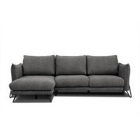ECKSOFA HOSTEN 4-Sitzer, anthrazit - Anthrazit/Schwarz, Holzwerkstoff/Textil (158/269cm) - Courtois Laville