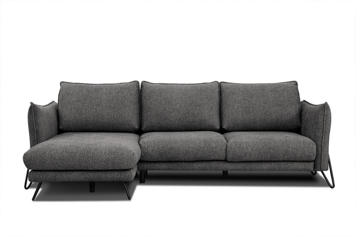 ECKSOFA HOSTEN 4-Sitzer, anthrazit - Anthrazit/Schwarz, Holzwerkstoff/Textil (158/269cm) - Courtois Laville
