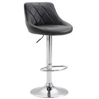 BARHOCKER Lazius, Gestell Metall in Chromoptik, Kunstleder Schwarz - Chromfarben/Schwarz, Kunststoff/Textil (46/100/49cm) - TPFLiving