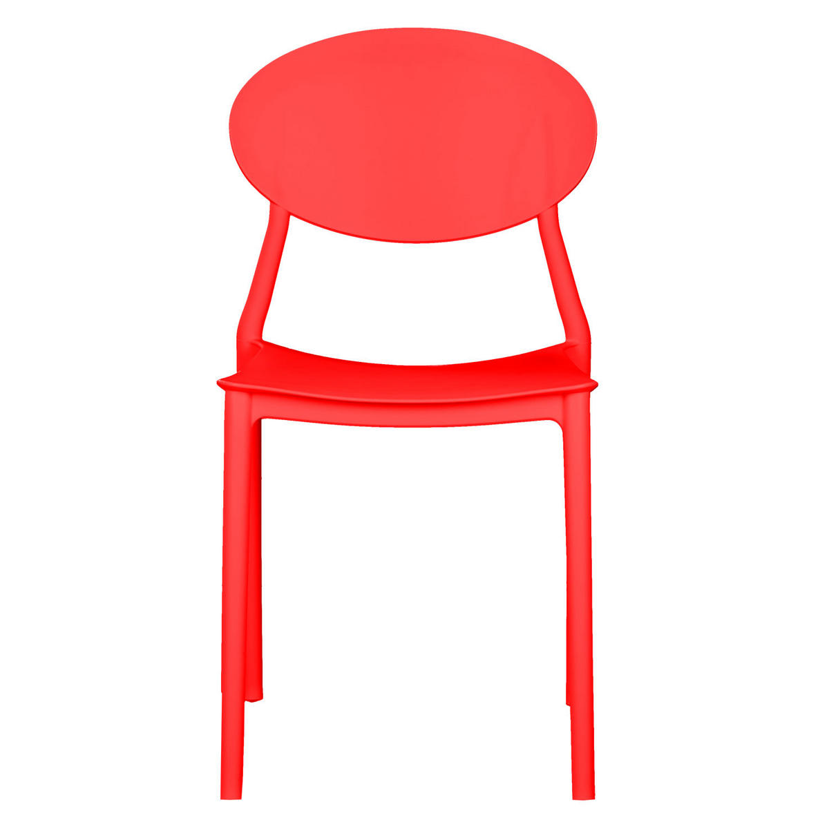 GARTENSTUHL 4er-Set Kunststoff Rot - Rot, Kunststoff (41/80/51cm) - Homestyle4u