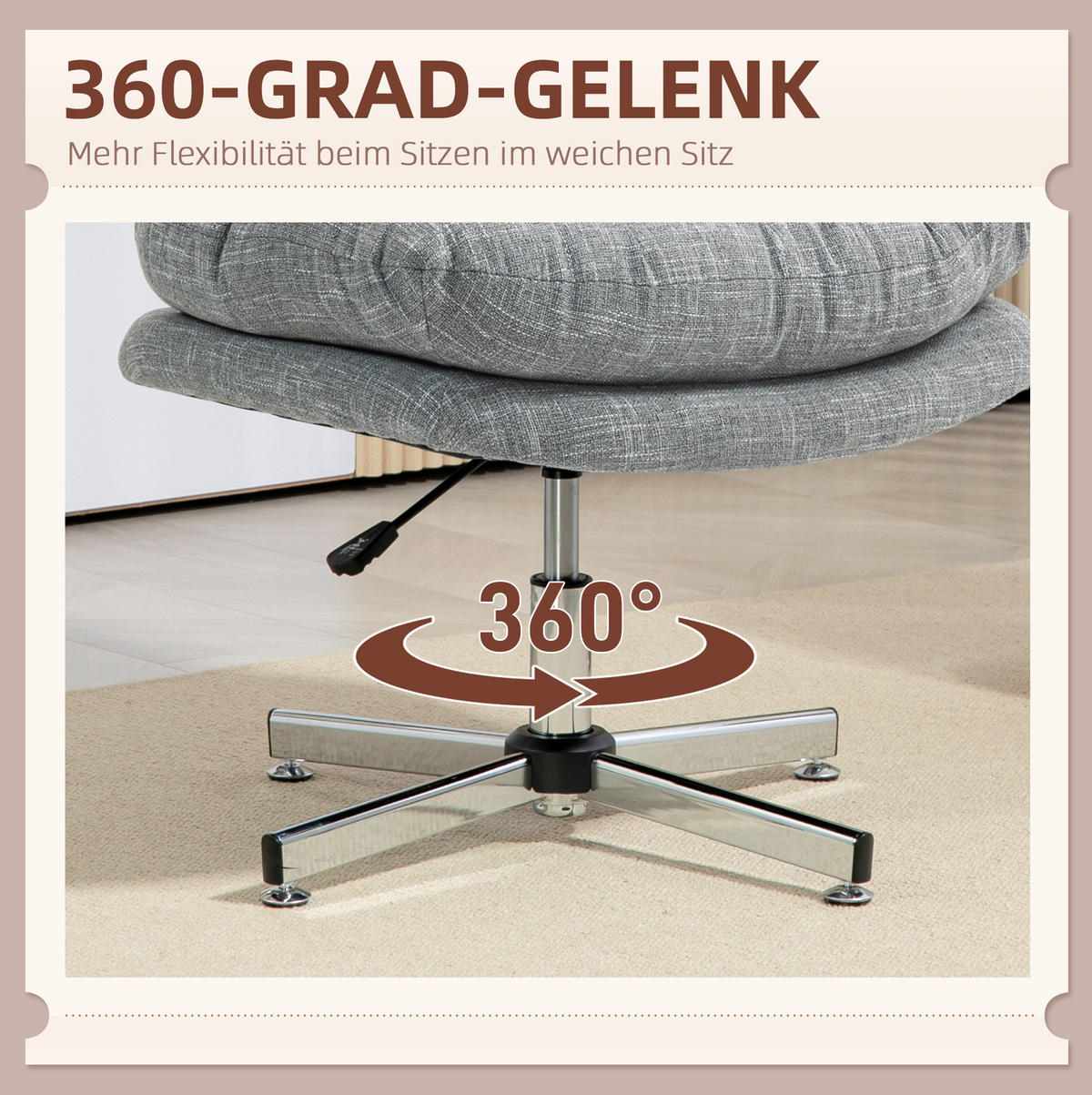 BÜROSTUHL 65/65/84-94 cm grau aus Polyester mit Wippfunktion - Grau, Kunststoff (65/94/65cm) - OKWISH