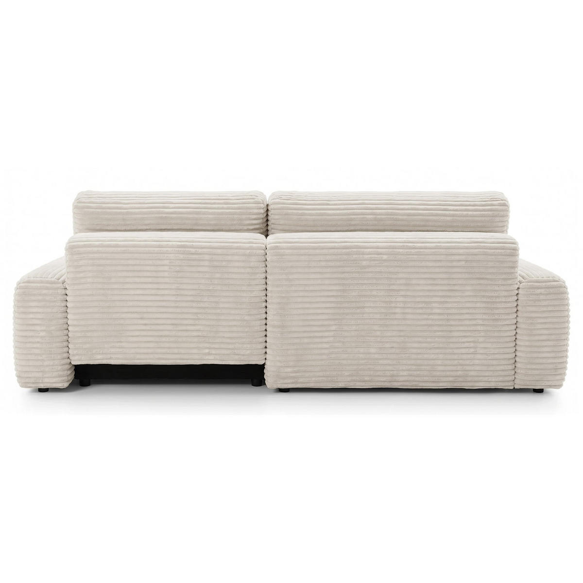 ECKSOFA Alferia Creme mit Cordbezug - Creme/Schwarz, Kunststoff/Textil (162/264cm) - Selsey