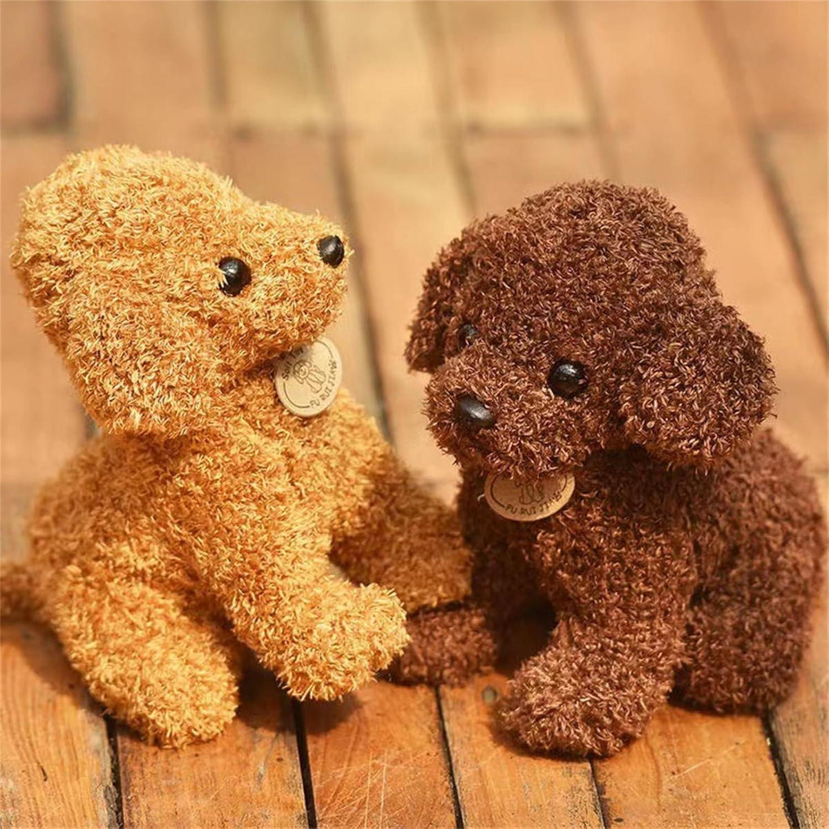 KUSCHELTIER Hund 20 cm Hellbraun - Braun, Textil (10/20cm)