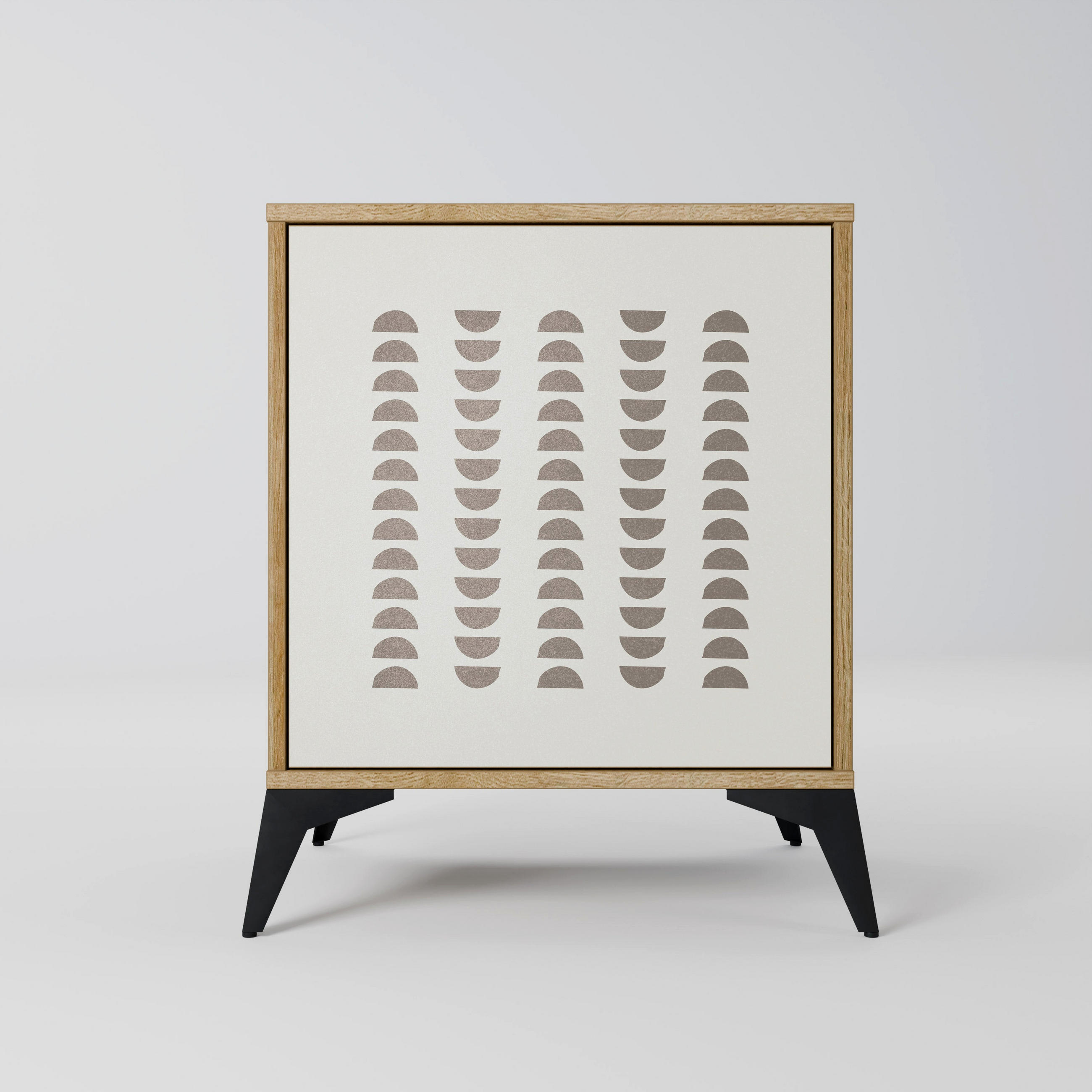 SIDEBOARD HARMONY ESSENCE, Eichefarben, 57,5x42x70,5 cm, Schwarze Metall-Sternfüße - Eichefarben/Multicolor, Holzwerkstoff/Metall (57.5/70.5/42cm) - SpaceRebels