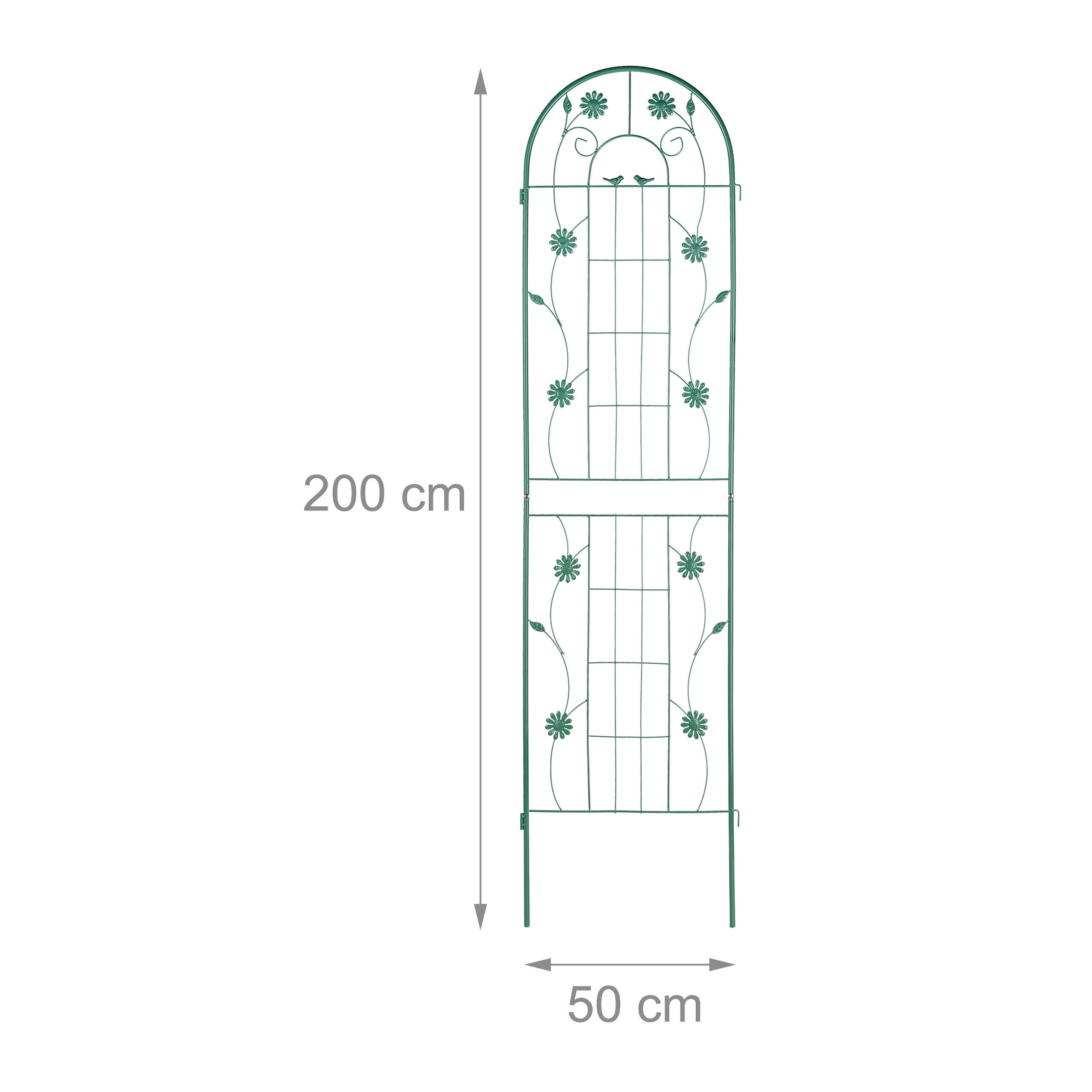 Thumbnail - Relaxdays 2Xrankgitter, Grün, Metall, 50x200x2 cm, Gartenzubehör, Gartendeko