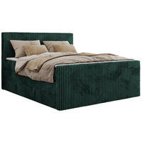 BOXSPRINGBETT TILIANO KING DUO 180/200 - Dunkelgrün Cord - H4 - Dunkelgrün, Textil (180/200cm) - MKS