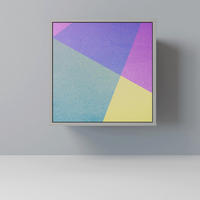 SIDEBOARD BRIGHT GEOMETRY, Grau, 57,5x42x57,5 cm, Ohne Füße - Multicolor/Grau, Holzwerkstoff (57.5/57.5/42cm) - SpaceRebels