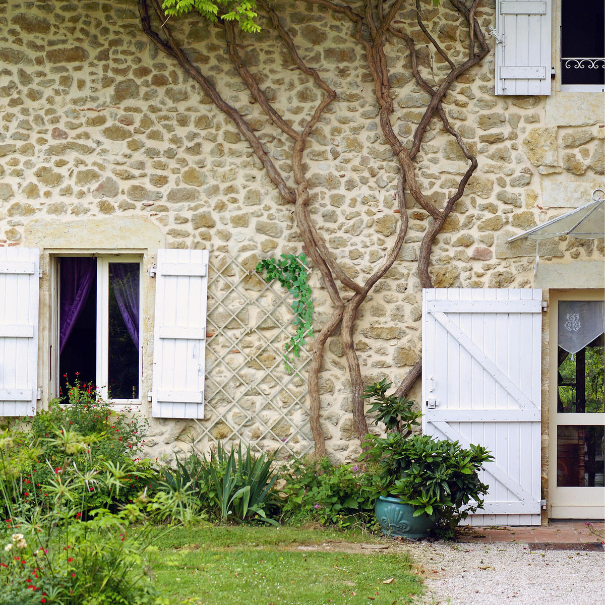 3xRANKGITTER - Weiß, Holz (60/180/1.5cm) - Relaxdays