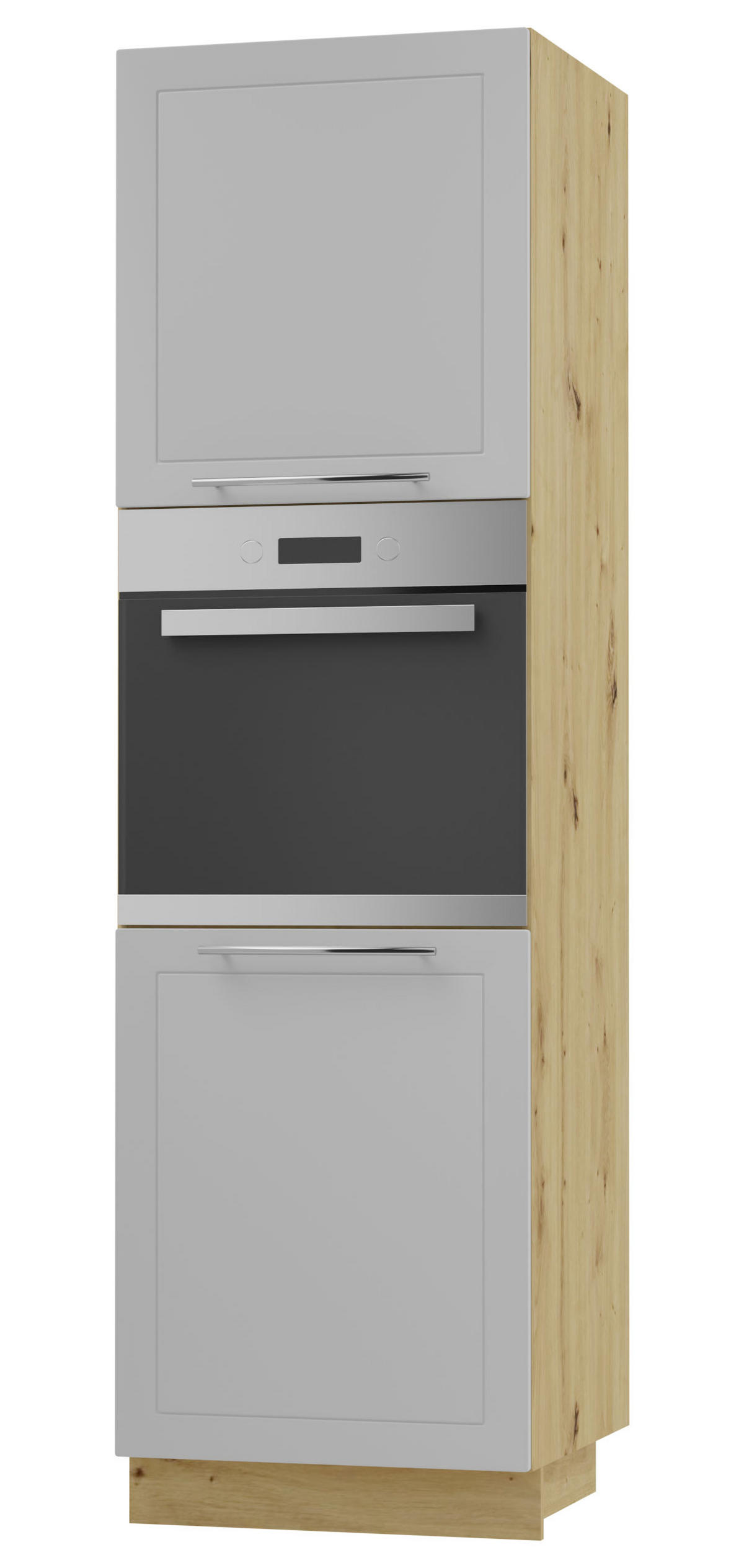 BACKOFENHOCHSCHRANK Kvantum D14/RU/2D Dust Grey Matt / Eiche Artisan Matt 60 / 59 / 207cm - Eiche Artisan/Grau, Holz/Holzwerkstoff (60/207/59cm) - Feldmann-Wohnen