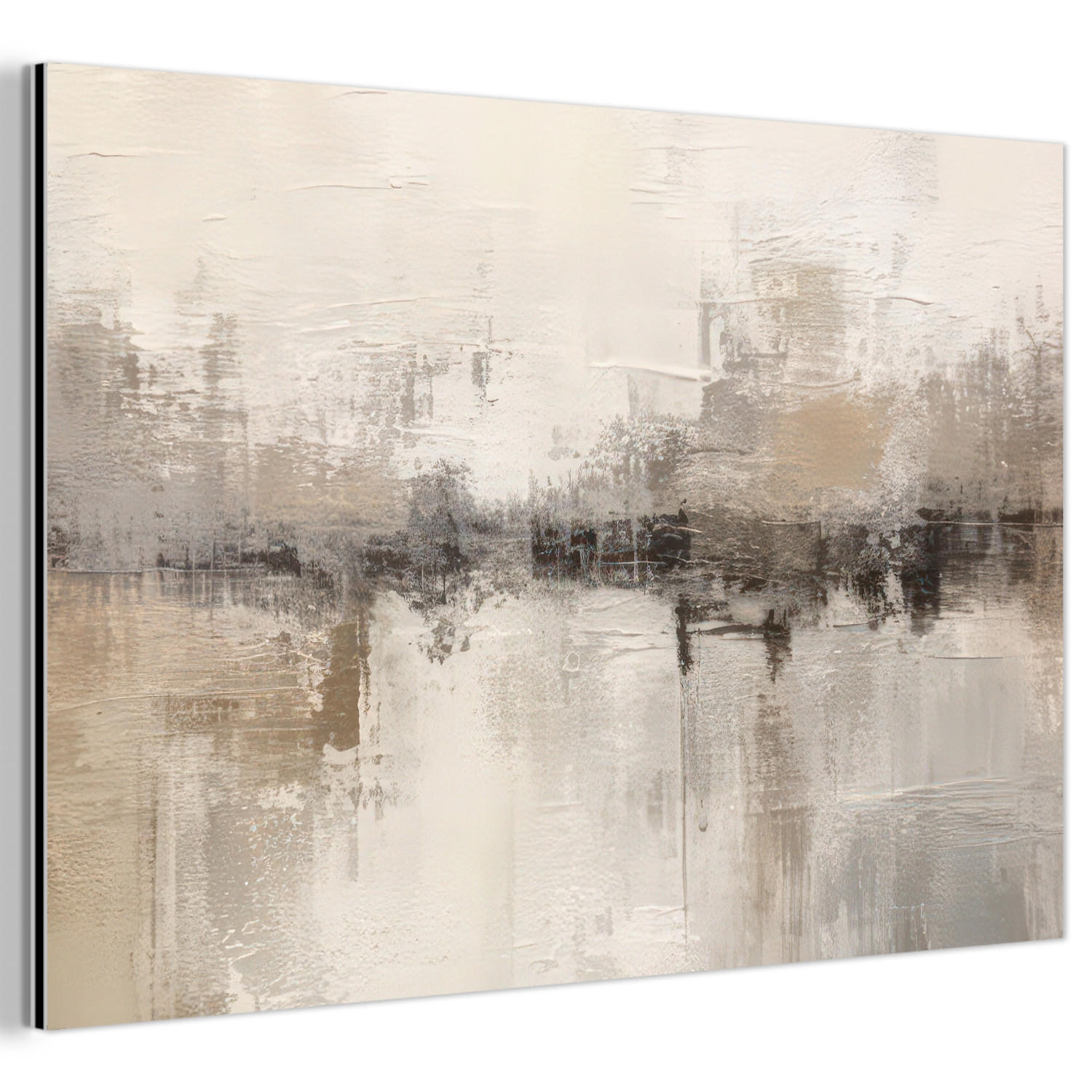 METALLBILD Moderne Kunst - Abstrakt - Beige 60x40 cm - Beige, Metall (60/40cm) - MuchoWow