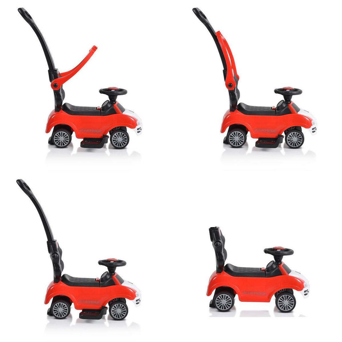 RUTSCHER 2 in 1 Rider 208 rot Rutscher mit Griff, Lehne, Bügel, Fußstütze - Rot, Kunststoff (79/43/90cm) - Moni