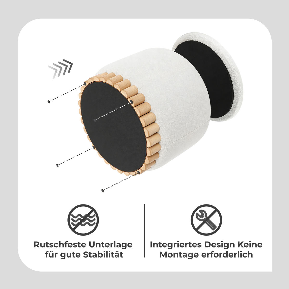 HOCKER mit Stauraum Weiß - Weiß, Holz/Holzwerkstoff (46/46/46cm) - Hometopia