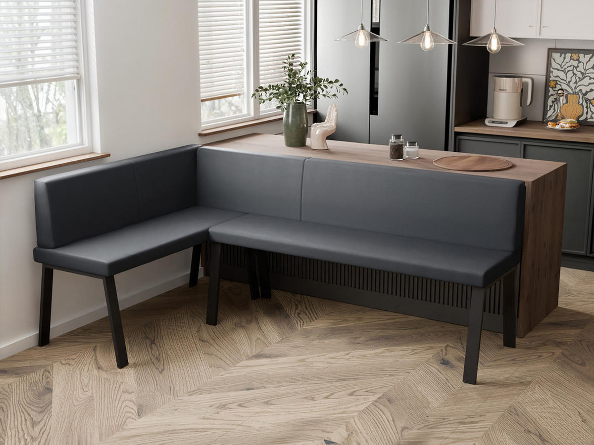 ECKBANK links MONO Y Kunstleder glatt, 142/196 cm Grau - Grau, Kunststoff/Textil (142/196cm) - Idohome