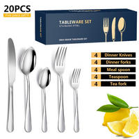 BESTECKSET 20-teilig Edelstahl - Silberfarben, Metall - Authentics