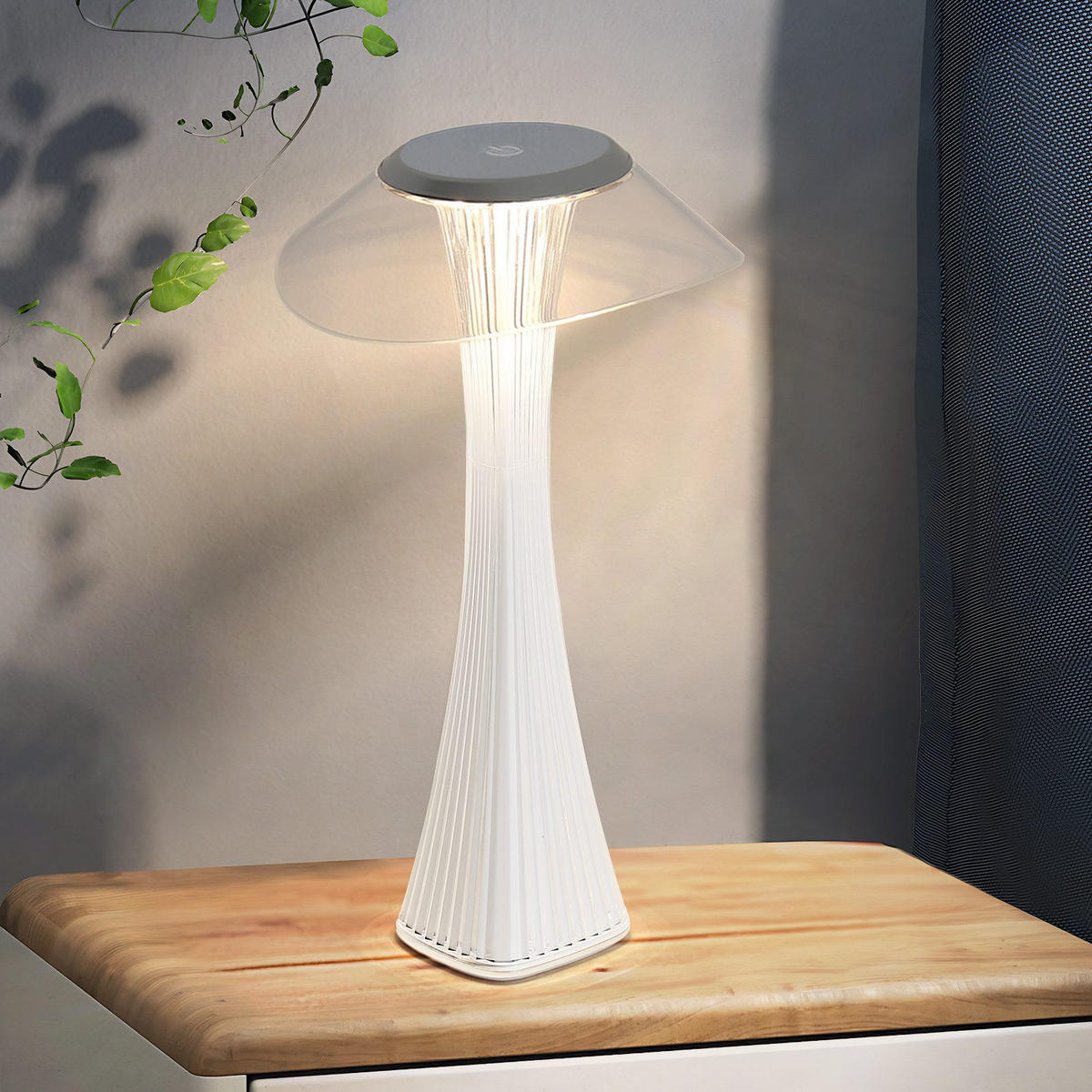 TISCHLEUCHTE BYRD 15.1/27.4/15.1 cm - Weiß, Kunststoff (15.1/15.1/27.4cm) - ZMH