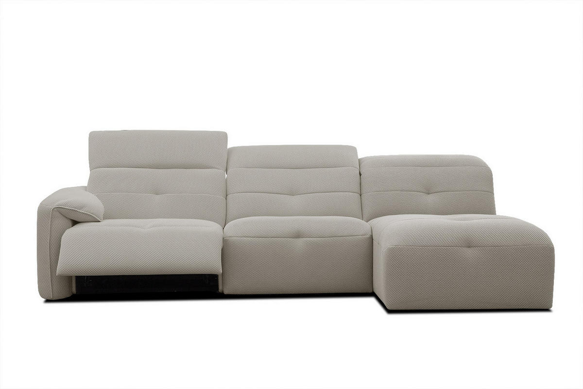 ECKSOFA TRENTO 4-Sitzer mit 1 Relaxfunktion, beige - Beige/Schwarz, Holzwerkstoff/Kunststoff (262/165cm) - Courtois Laville