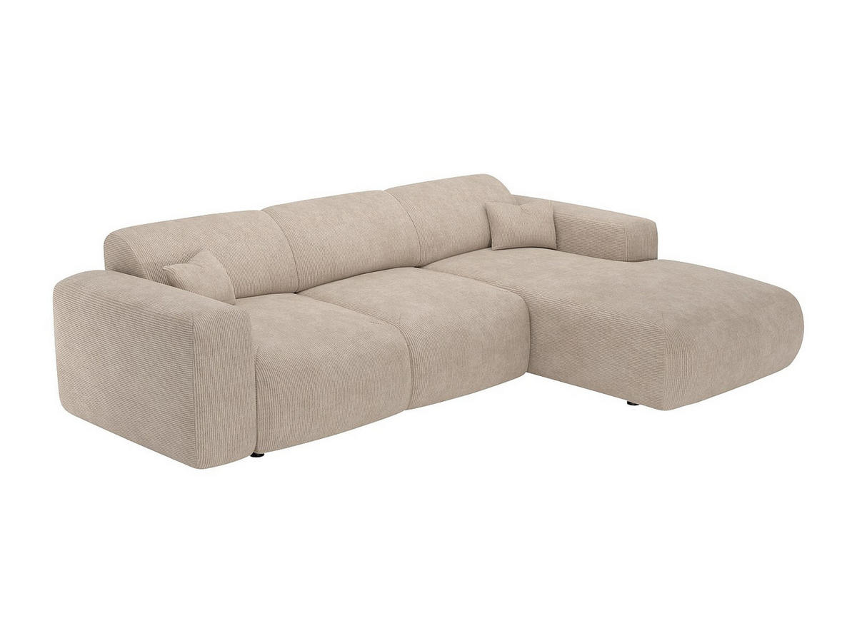 SCHLAFSOFA - 5 Personen - Samt, Stoff - Beige - - Beige, Textil (283/77/180cm) - Vente-Unique