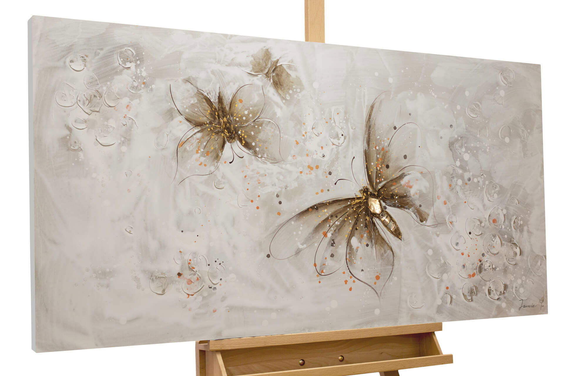 KUNSTLOFT RUČNĚ MALOVANÝ AKRYLOVÝ OBRAZ HNĚDÝ, 120/60 CM