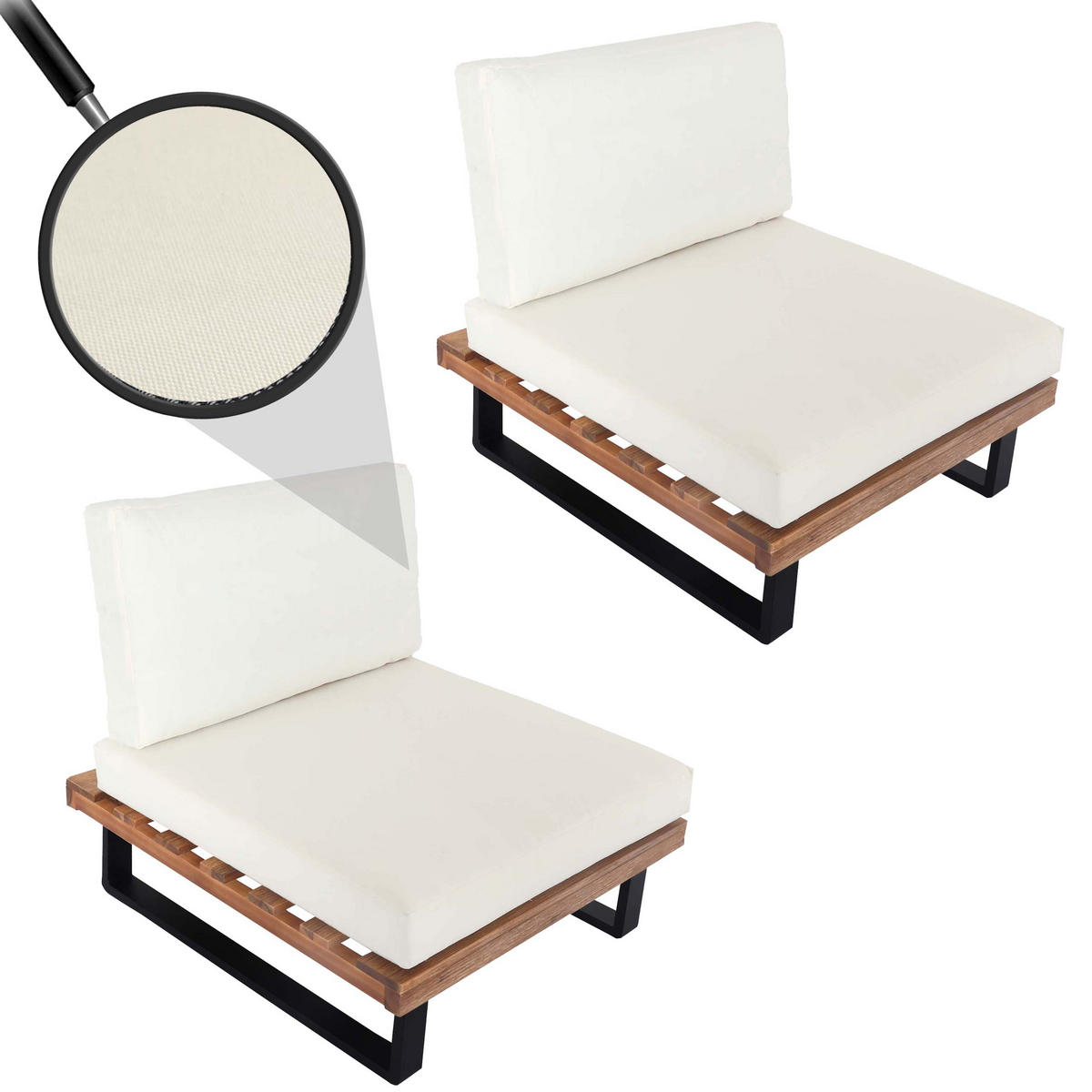 LOUNGE-SESSEL Schwarz, Beige, Cremeweiß - Beige/Schwarz, Holz (82/75/82cm) - MCW