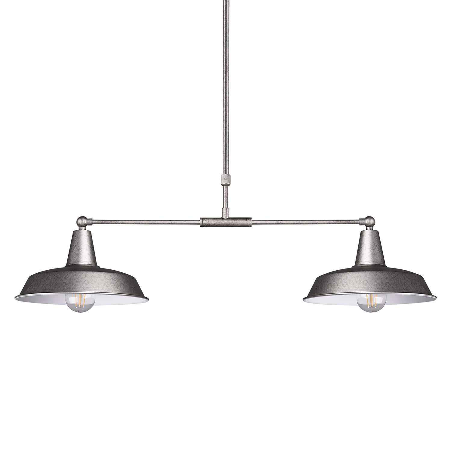 PENDELLEUCHTE - Eisen - 2-flammig - Silberfarben, Metall (83/26/90cm) - home24