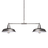 PENDELLEUCHTE - Eisen - 2-flammig - Silberfarben, Metall (83/26/90cm) - home24