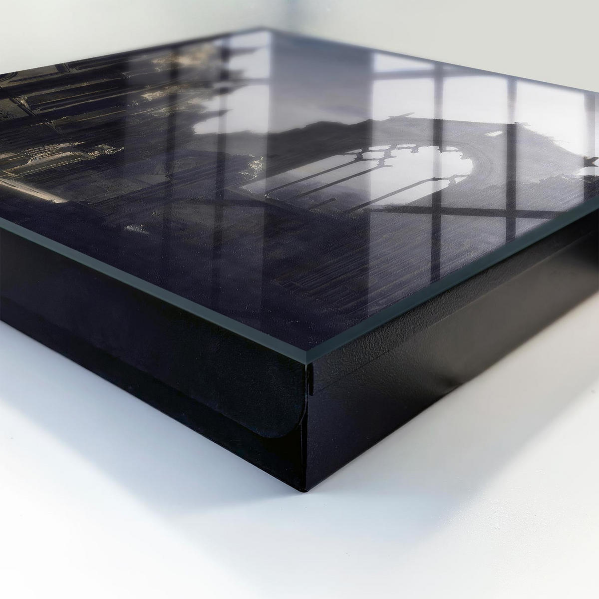 SCHLÜSSELBOX Schwarz 30x30 cm- Türöffnung nach rechts - Geheimnisvolle Ruinen - Grau, Metall (30/30/5cm) - TULUP