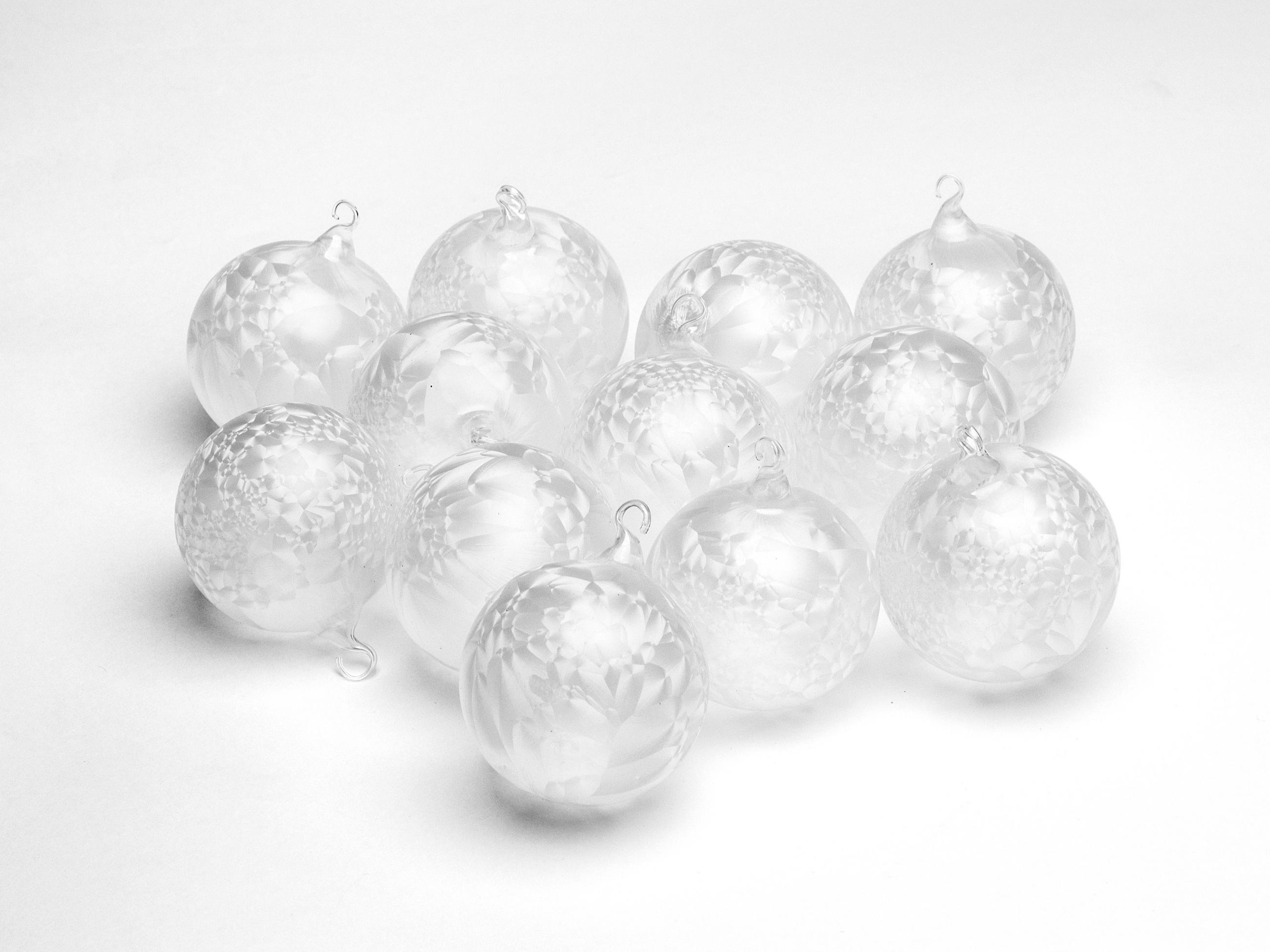 CHRISTBAUMKUGELN Eislack Weiß 6cm (Glas / 12 Stk.) - Weiß, Glas (6/6/6cm) - Krebs Glas Lauscha