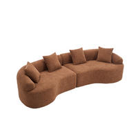 4-SITZER SOFA Chenille Karamell modular - Braun, Textil (275/63/115cm) - WISHDOR