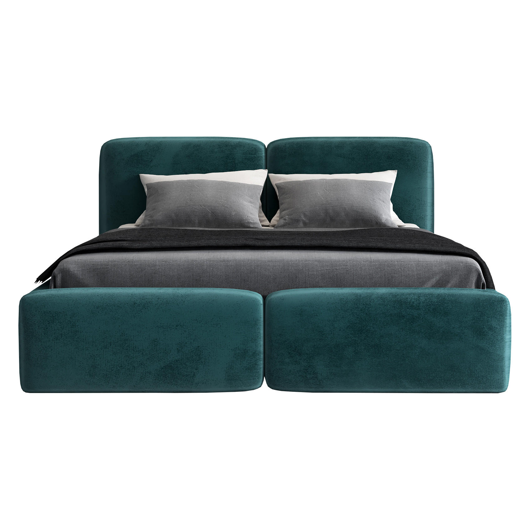 POLSTERBETT OLKE-OM 90 x 200 in Grün - Grün, Textil (90/200cm) - A&J MöbelLand
