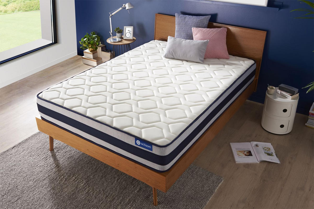 MATRATZE Actiflex ergo Taschenfederkern und Memory-Schaum 90 x 190 cm h4 - Weiß, Textil (90/190cm) - ACTISOM