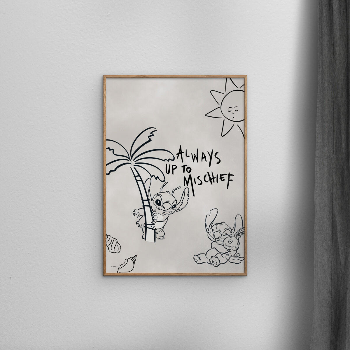 POSTER Disney - Stitch - Always Up To Mischief - Beige, Papier (70/100/0.1cm) - Poster&Frame