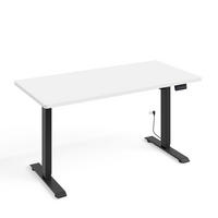 SCHREIBTISCH Ergo Mattweiß und Schwarz - Schwarz/Weiß, Holzwerkstoff (70/140/73cm) - Petits-meubles