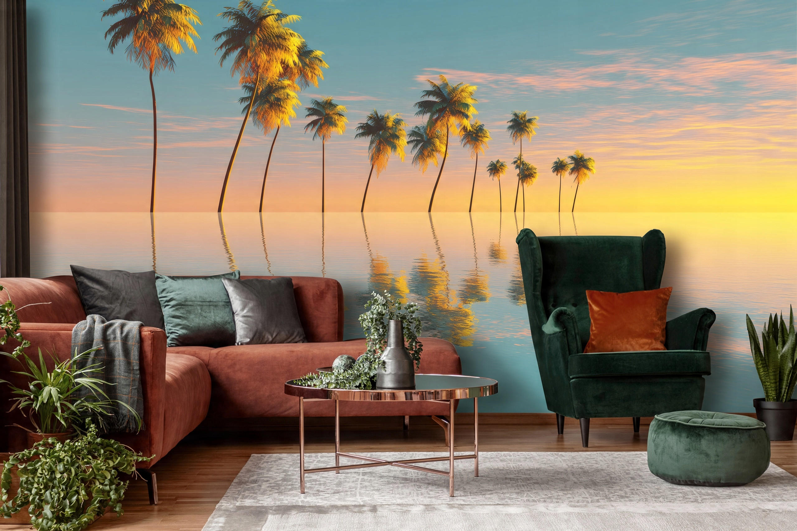 FOTOTAPETE 3D Effekt Strand Meer Karibik Wohnzimmer 150x105 - Multicolor, Papier (150/105cm) - Wallarena