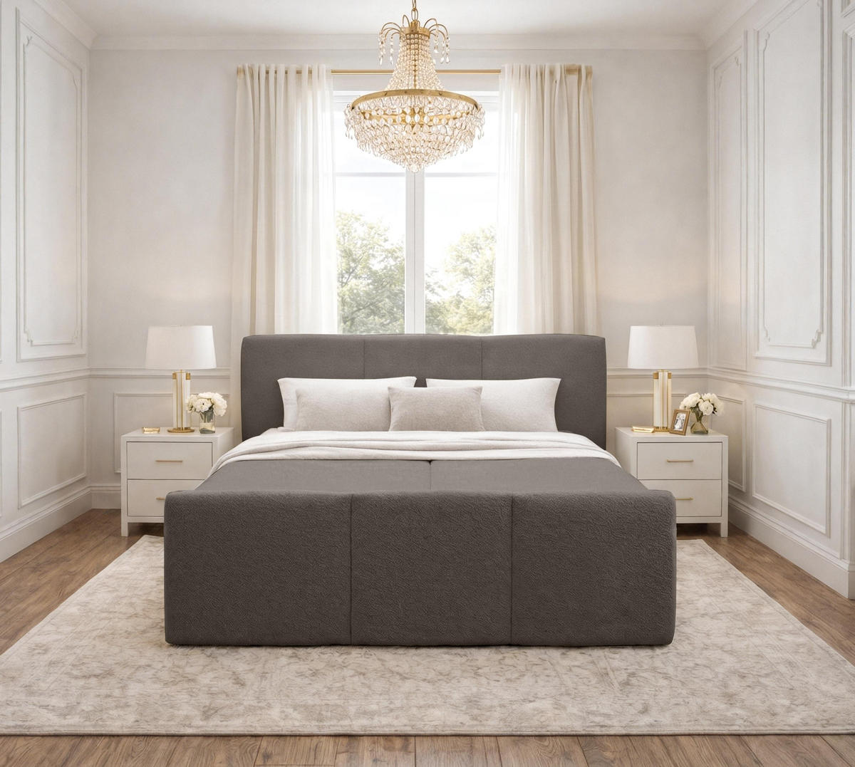 BOXBETT ANKARRA 180x200 cm mit Bettkasten und Matratze - Braun + TOPPER - Schwarz/Braun, Holz/Holzwerkstoff (180/200cm) - AX Living
